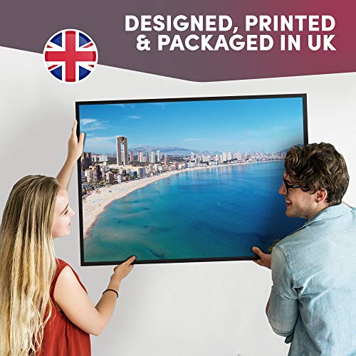 Póster de vinilo de destino A2 – Benidorm Summer Beach Spain Art Print 59,4 x 42 cm, 280 g/m², papel fotográfico satinado brillante #12488