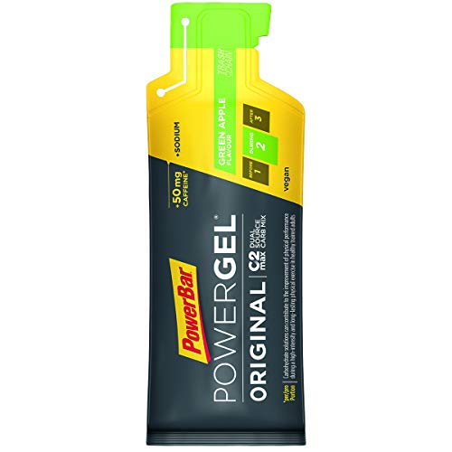 Powerbar-PowerGel Original Manzana - Cafeína 10x4x41g - Gel Energético - C2MAX y Sodio + Cafeína