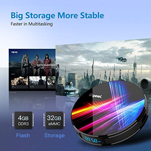 【Promoción】 Android 10.0 TV Box 【4GB RAM+32GB ROM】 Bqeel Android TV Box RK3318 Quad-Core 64bit Cortex-A53 Soporte 2k*4K, WiFi 2.4G/5G,BT 4.0 , USB 3.0 Smart TV Box