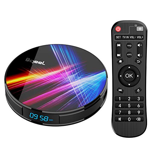 【Promoción】 Android 10.0 TV Box 【4GB RAM+32GB ROM】 Bqeel Android TV Box RK3318 Quad-Core 64bit Cortex-A53 Soporte 2k*4K, WiFi 2.4G/5G,BT 4.0 , USB 3.0 Smart TV Box