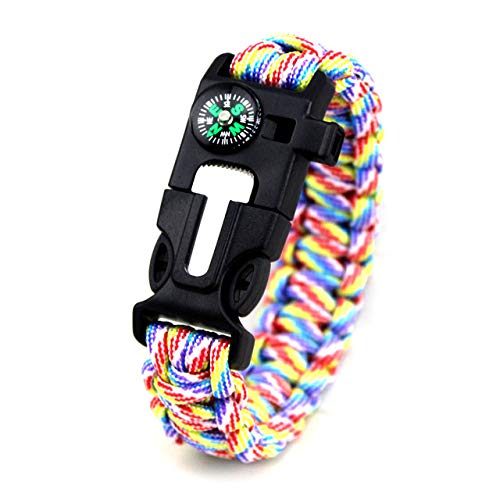 Pulsera De Camping Brújula Phillips Destornillador Silbato Primeros Auxilios Portátil para Sobrevivir Sos Emergencia Rescate Pulsera Deportiva Al Aire Libre