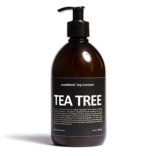 Purplebone Shampoo per cani con albero di tè alla menta viola e menta piperita idrata i capelli e allevia il prurito della pelle - 500 ml / 16.9 fl oz