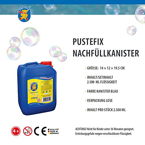 Pustefix- Burbujas de jabón Botella de Recambio de 2.5l, Color Azul (869745)