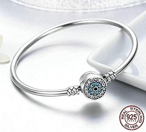 QIEERNN Pulsera Joyería 925 Plata El Ojo De Samsara Brazalete para Mujeres Fit DIY Charm Bracelets Joyería De Moda 19Cm