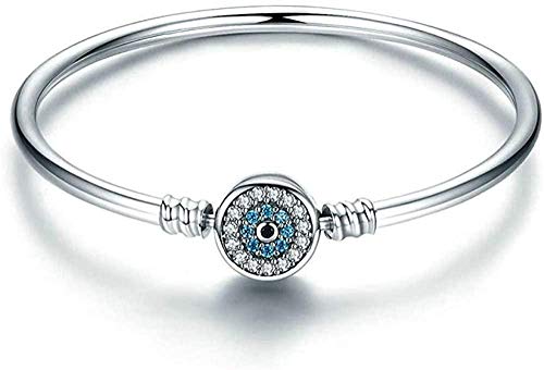 QIEERNN Pulsera Joyería 925 Plata El Ojo De Samsara Brazalete para Mujeres Fit DIY Charm Bracelets Joyería De Moda 19Cm