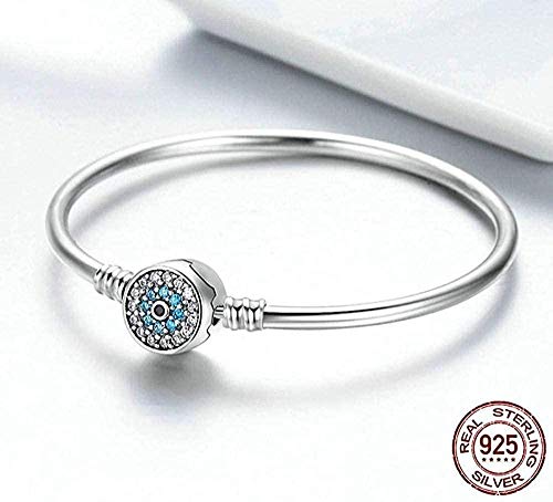 QIEERNN Pulsera Joyería 925 Plata El Ojo De Samsara Brazalete para Mujeres Fit DIY Charm Bracelets Joyería De Moda 19Cm