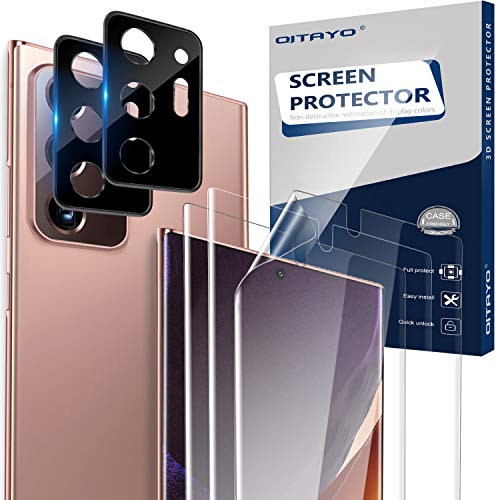 QITAYO para Samsung Galaxy Note 20 Ultra Protector de Pantalla+Lente de Cámara, HD Clear, Cristal Templado para Samsung Galaxy Note 20 Ultra Cámara (3+2 Pack)