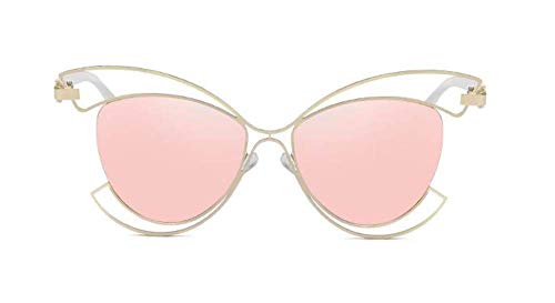 QPRER Gafas De Sol,Rosa Gafas De Sol Graduadas con Montura De Metal Vintage para Mujer Gafas De Sol De Baño Junto Al Mar Street Girls Viaje Compras Gafas Unisex Encanto Día De San Valentín Regalo De