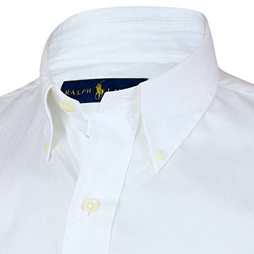 Ralph Lauren Polo camisa de hombre ajuste personalizado de popelina blanco azul marino negro S – XXL blanco blanco Large