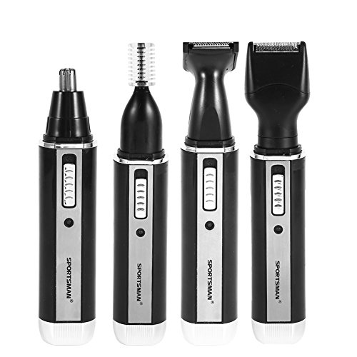 Recortador de cabello 4 en 1 para hombres, nariz, oreja, barba, cejas, brazos inferiores, cortapelos recargable, afeitadora de 360 grados con sistema de limpieza al vacío y secado en húmedo