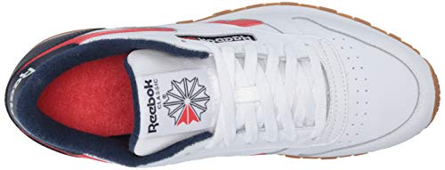 Reebok Classic Leather, Zapatillas Deportivas. para Hombre, Blanco Collegiate Navy Radiant Red, 40 EU