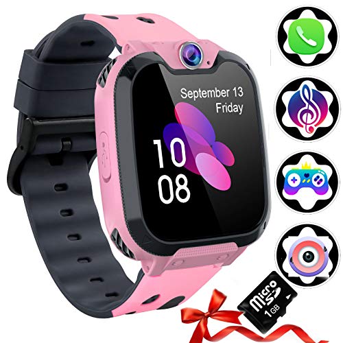 Reloj Inteligente para Niños [Tarjeta SD Incluida],Smart Watch con Reproductor de MúSica Con SOS Llamada Cámara 7 Juegos Y Reproductor de MúSica, Reloj de Pulsera Digital para Niños De 3-12 Años