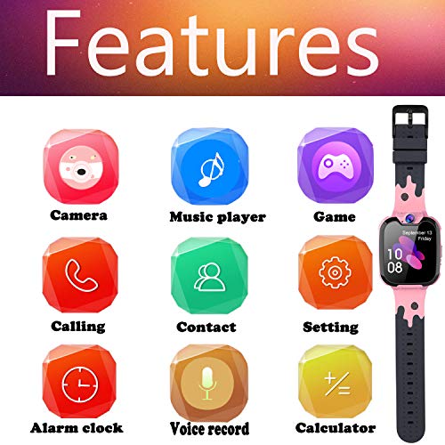 Reloj Inteligente para Niños [Tarjeta SD Incluida],Smart Watch con Reproductor de MúSica Con SOS Llamada Cámara 7 Juegos Y Reproductor de MúSica, Reloj de Pulsera Digital para Niños De 3-12 Años