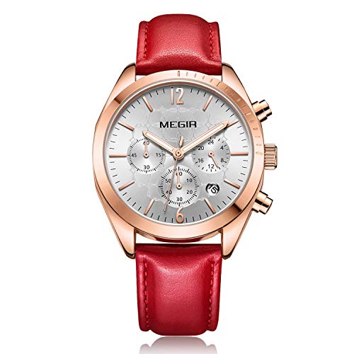 Reloj Mujer Reloj de Pulsera para Mujer (Cuarzo, Resistente al Agua, Correa de Piel auténtica)