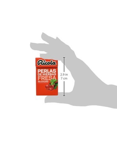 Ricola - Perlas de Hierbas Fresa y Menta sin azúcares - 25 g