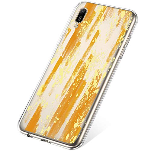 Robinsoni Funda Compatible con Huawei Y6 2019 Brillo Suave Silicona TPU Gel Goma Funda con Flexible Ultra Suave Transparente Caja Ultra Delgada Carcasa Bumper Protective Shell, Pintura al óleo