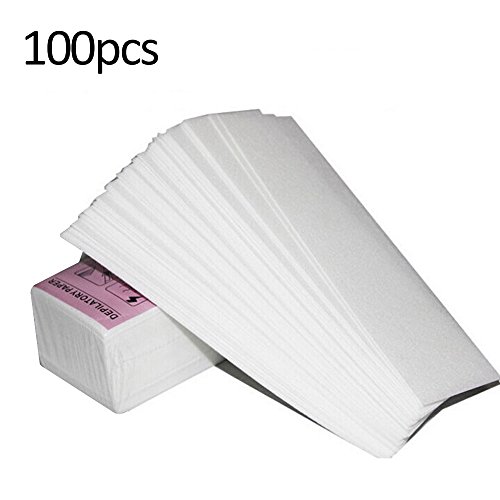 Roeam Bandas de Papel para Depilación con Cera,100 PCS Depilación Nonwoven Quitar Depiladora de Papel Depilatory Waxing Cosmetología Smooth Legs Body Hair-Strips Wax Salon para la Depilación