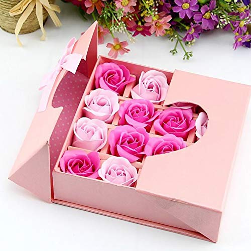 Ruiting Ramo de Flores de jabón con la Caja de Embalaje Color de Rosa perfumada Rosa para el Día de San Valentín Rose jabón en Caja de Regalo