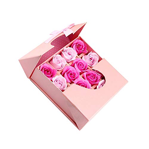 Ruiting Ramo de Flores de jabón con la Caja de Embalaje Color de Rosa perfumada Rosa para el Día de San Valentín Rose jabón en Caja de Regalo