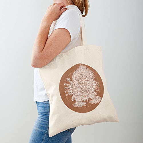 Saltandlaceintimates Hate Spiritual Deity Oriental God Anger Brown Natural Tote Cotton Very Bag | Bolsas de supermercado de lona Bolsas de mano con asas Bolsas de algodón duraderas