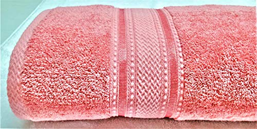 Sasma Home - Sábana de baño de algodón peinado de 700 g/m² de calidad premium muy absorbente de 700 g/m², sábana de baño extra grande (100 x 170 cm), color rosa