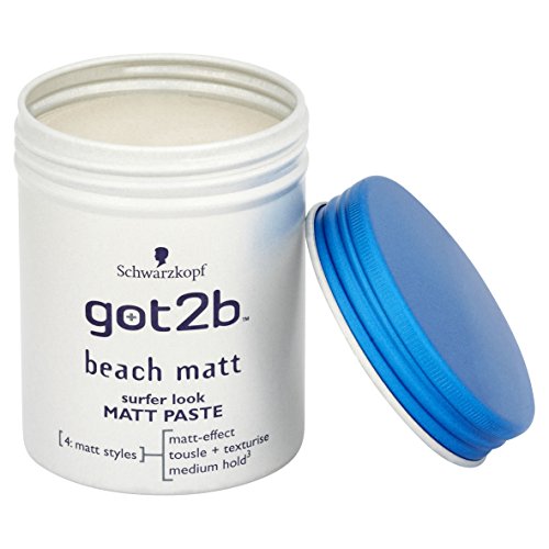 Schwarzkopf Got2b Beach Matt look de surf, Matt Paste 100ml - Paquete de 6