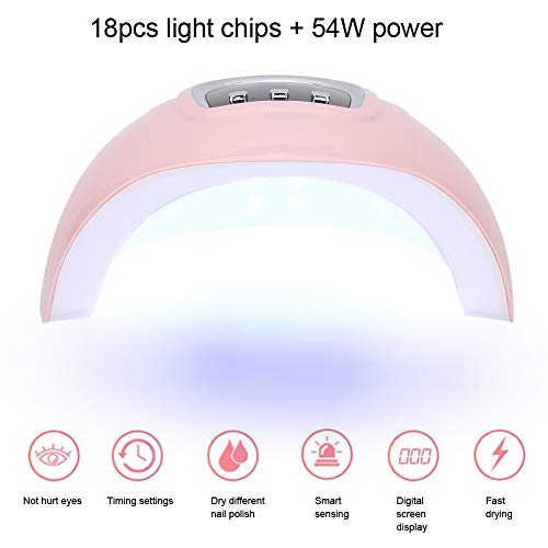 Secador de Uñas 24 W, Lámpara de Uñas LED UV con 12 Luz y USB Plug, Fuente de Luz Dual