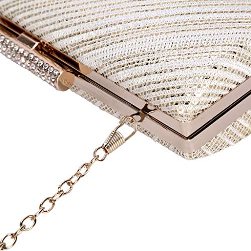 Selighting Bolsa de Noche Mujer Bolso de Mano Bolso Clutch de Embrague Monedero para Mujeres y Señoras para Boda Partido Fiesta Cumpleaños (Oro)