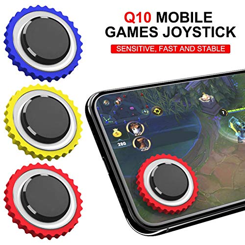 seraphicar Joystick de Juegos móviles Q10, Controlador de Sucker de Pantalla de Joystick de Juego Redondo para Android iOS (Tarjeta de la ampolla)