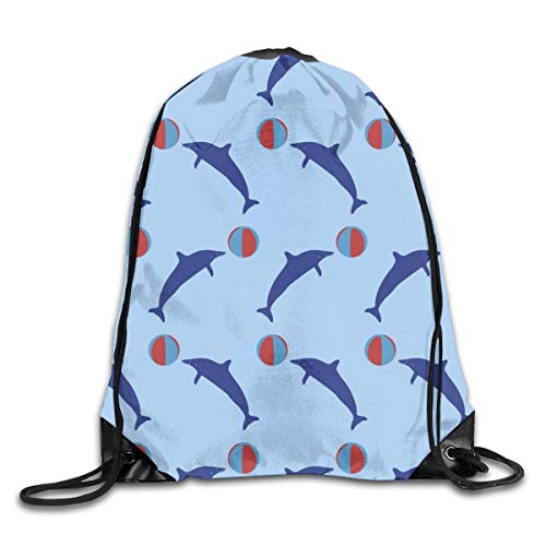 shenguang Funny Dolphins Frolic Silhouette Mochila Deportiva con cordón Gimnasio Yoga Sackpack Bolsa de Cuerda Bolsa de Almacenamiento de Viaje para Mujeres y Hombres Adecuado para la Escuela Natac