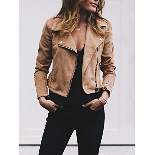 SHOBDW LiquidacióN Ventas Mujeres SeñOras Retro SóLido Remache Cremallera Chaqueta De Bombardero Fresco Ocasional De Manga Larga OtoñO Abrigo De Invierno Outwear