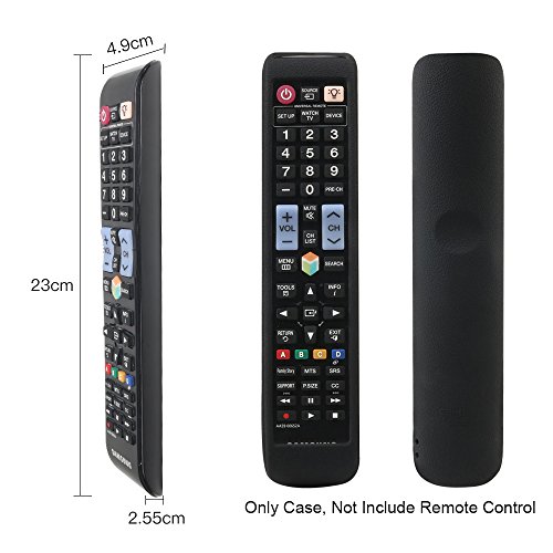 SIKAI CASE Ajusta Funda Protectora Compatible con TV Mando Samsung Remoto AA59-00581A AA59-00582A BN59-01178B AA59-00795A BN59-01178B, Antideslizante Carcasas, Resistente a los Golpes Protege - Negro