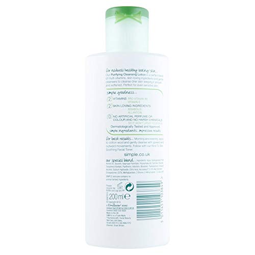 Simple Kind To Skin - Loción de limpieza purificante, 200 ml