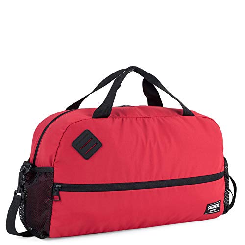 SKECHERS Sports, Gimnasio Entrenamiento con Correa para Hombro, Bolsa de Lona Práctica Versatil Ligera Comoda S893, Rojo Intenso, Talla única