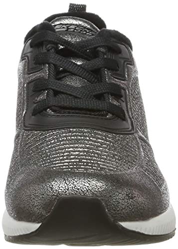 Skechers Women's BOBS Squad Trainers, Silver (Pewter Duraleather/Chenille Line Pew), 4 UK (37 EU)