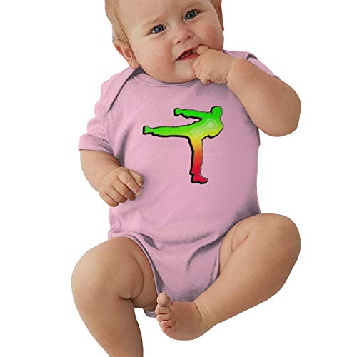 Sleek Martial Arts Baby Jersey Bodysuit Unisex Baby's Climbing Clothes Bodysuits Romper Short Sleeved Light Onesies Pink 12m