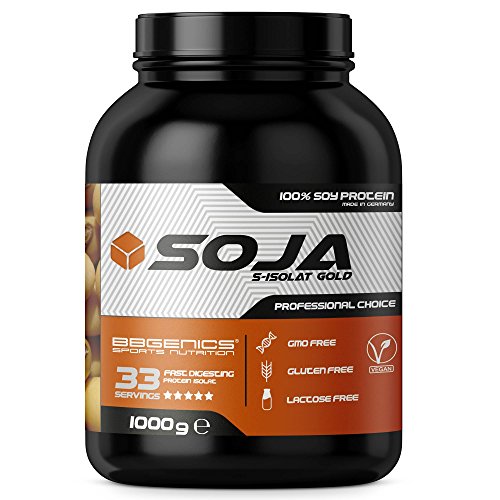 Soja Isolate GOLD - (100% vegetariana de proteína de soja natural, aislado lactosa, proteína natural), 1000g vainilla