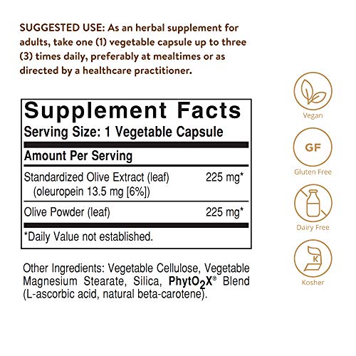 Solgar Olivo Extracto de hoja Cápsulas vegetales - Envase de 60