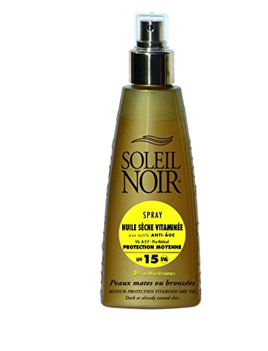 Solil Noir – Spray de aceite seco vitaminado para activos antiedad – 15 protección media – pieles mate o bronceadas – 150 ml