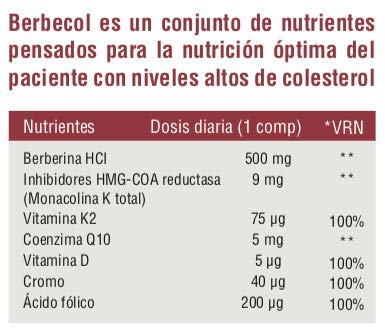 Soria Natural - Berbecol Vit&min 14 - Complemento dietético - 30 comprimidos - Berberina y Levadura de Arroz Rojo