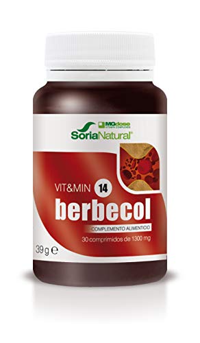 Soria Natural - Berbecol Vit&min 14 - Complemento dietético - 30 comprimidos - Berberina y Levadura de Arroz Rojo