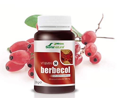 Soria Natural - Berbecol Vit&min 14 - Complemento dietético - 30 comprimidos - Berberina y Levadura de Arroz Rojo