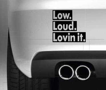 South Coast Stickers Low Loud Lovin' It STICKER FUNNY BUMPER STICKER CAR VAN 4X4 WINDOW PAINTWORK DECAL EURO LAPTOP DRIVE