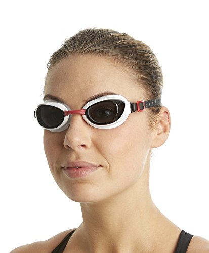 Speedo Aquapure Gafas de Natación, Unisex Adulto, Rojo USA/Humo, Talla Única