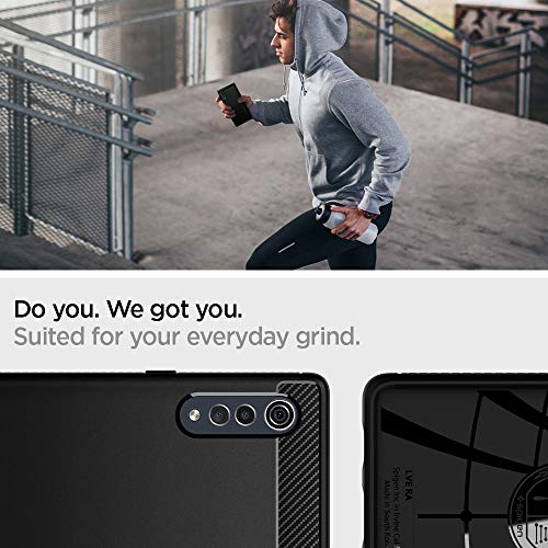 Spigen Funda Rugged Armor Compatible con LG Velvet, Absorción de Choque Resistente y diseño de Fibra de Carbono - Negro Mate