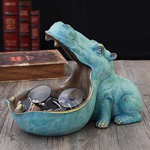 Stephen Statues & Sculptures - 3D Hippo Statue Sculpture Home Decoration Accessories Desk Storage Box Figurine Home Decor Ornament Wedding Party Decorations - by 1 PCs