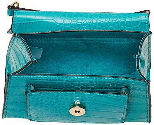 steve madden - Bolso Tiffany para mujer, estampado de coco, piel sintética, color celeste, 18 x 14 x 7,5 cm