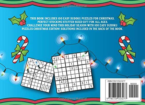 Sudoku Easy Puzzle Book: Large Print Christmas On the Go Book of Easy Level Puzzles for Adults & Kids [Idioma Inglés]