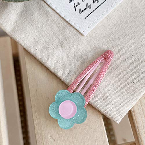 Supefriendly Childhood BB Hair ClipGlitter Powder Cream Candy Color Barrette Clips de Pelo Decorativos,para el Cabello Pasadores de Pelo para Mujer y Niña-harina de arroz