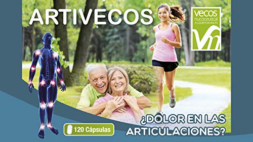 Suplemento Artivecos para el cuidado de huesos y articulaciones – Formula completa con colágeno, ácido hialurónico, glucosamina, condroitina, MSM, manganeso, aloe vera y vitamina C – 120 cápsulas